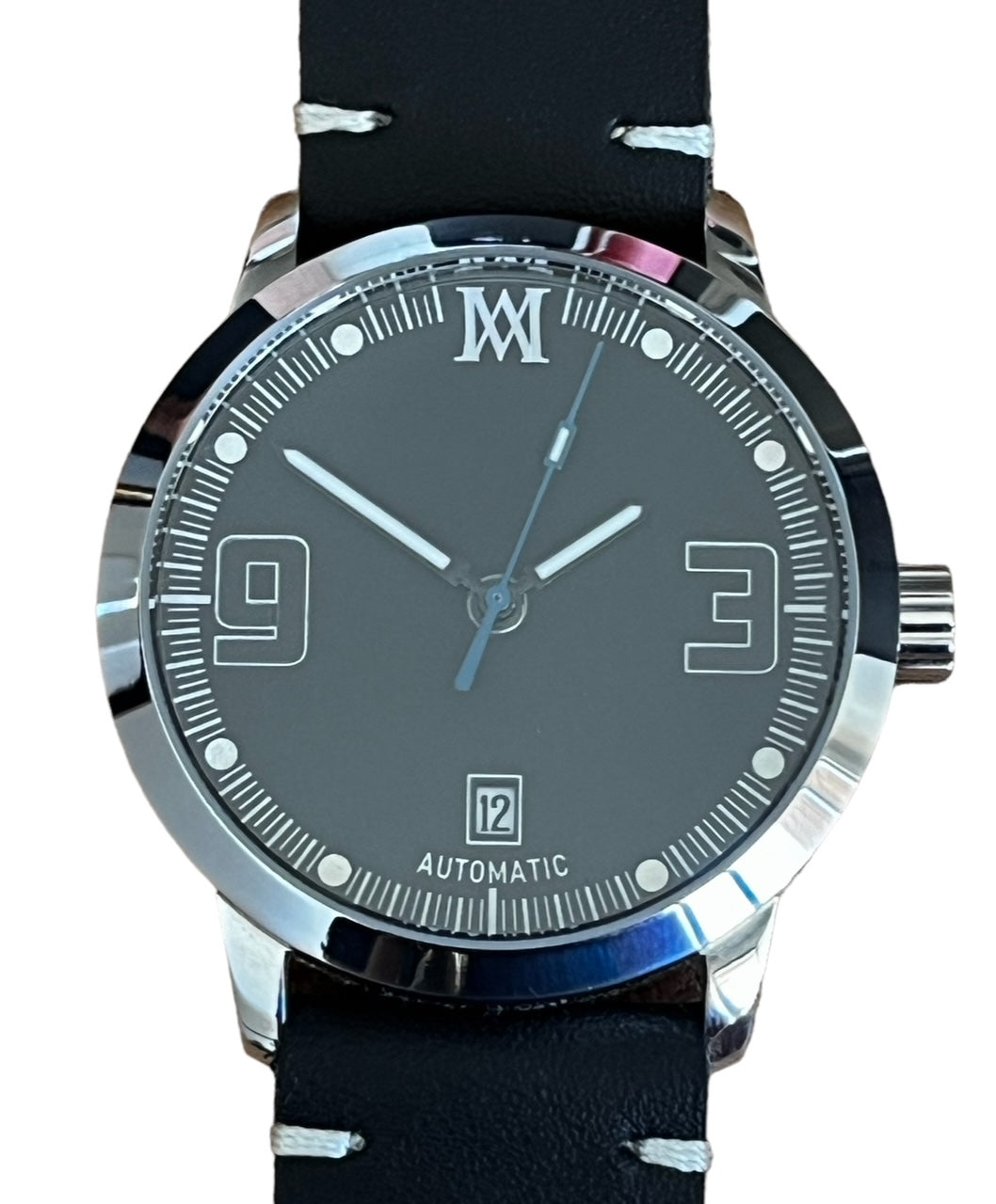 Mauer Stealth 36mm Matte & Glossy Black Dial Automatic Stainless Steel Watch