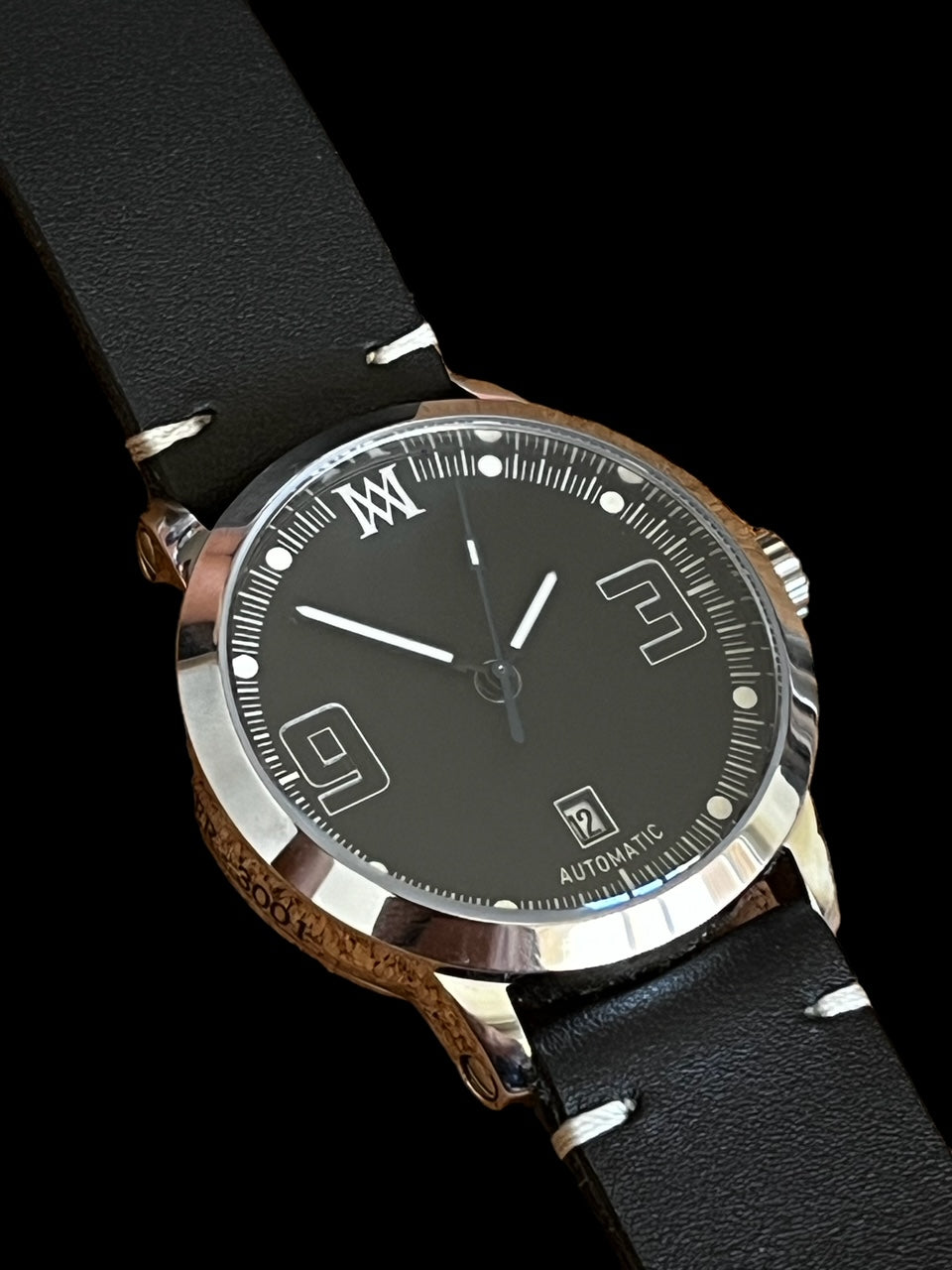 Mauer Stealth 36mm Matte & Glossy Black Dial Automatic Stainless Steel Watch