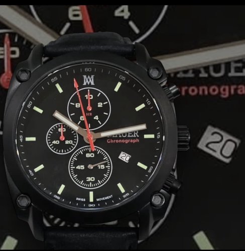 MAUER SWISS CHRONOGRAPH 44mm BLACK PVD 