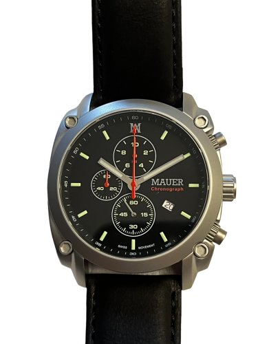 Mauer Swiss Chronograph Sandblasted Stainless Steel Mens Watch